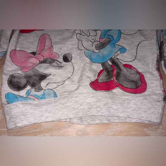 Disney Minnie Mouse Kids Sweatshirt - Gray with Pink and Blue Design - Picture 6 of 7